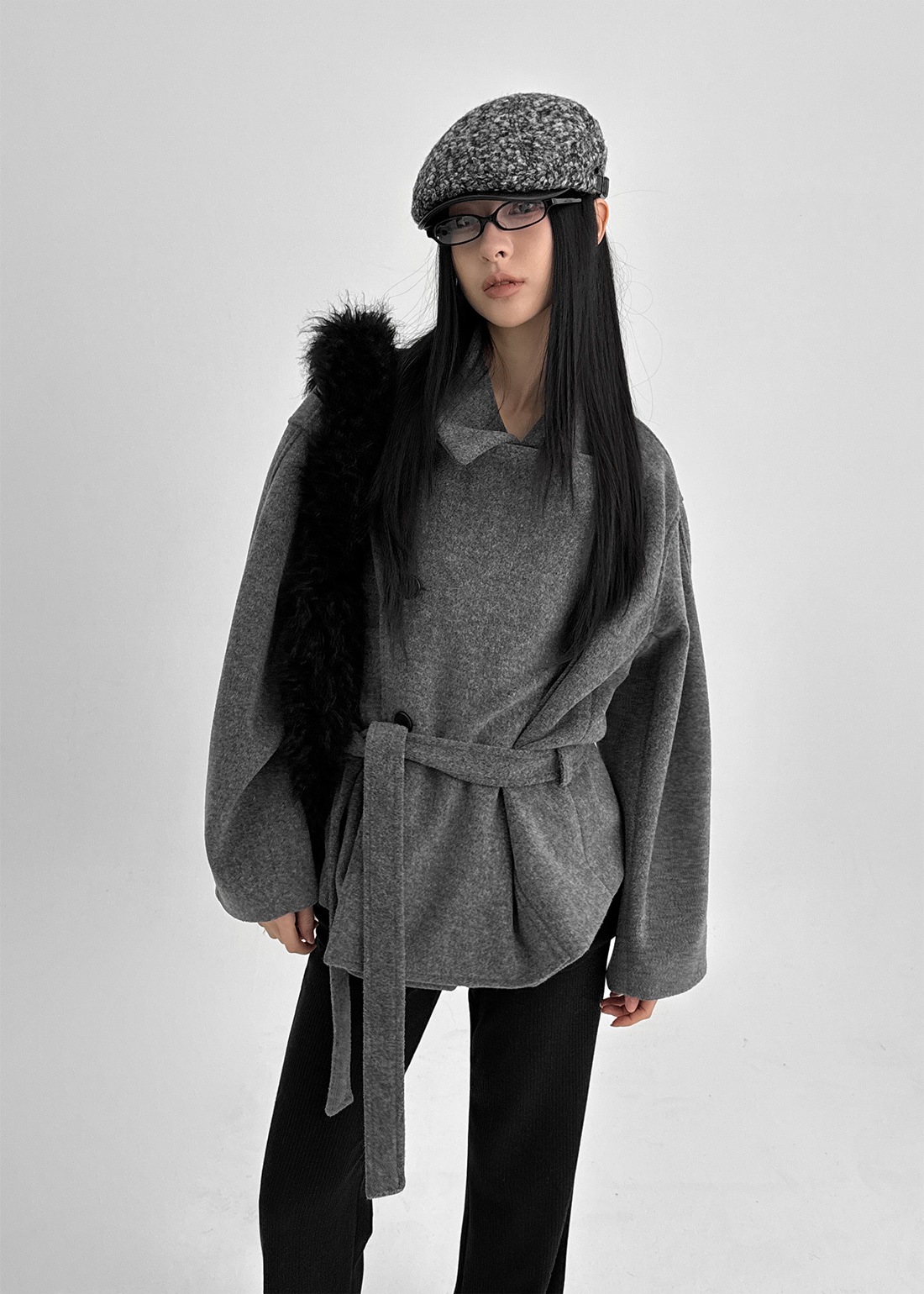 バエネン ダブルウールハーフコート