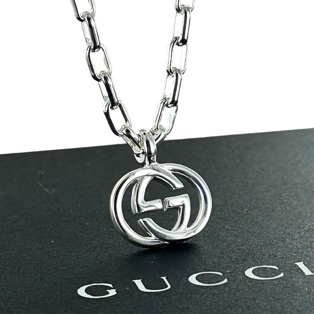 グッチ ネックレス ペンダント メンズ レディース シルバー925 GGロゴ モチーフ チェーン シンプル おしゃれ 結婚式 結婚記念日 プレゼント 誕生日プレゼント 妻 彼女 女性 母 お祝い 贈り