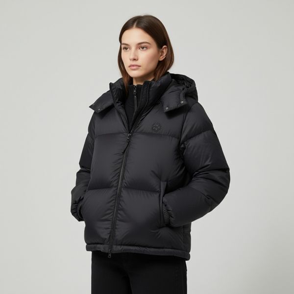 Womens Lily Pen Down Short Puffer Black