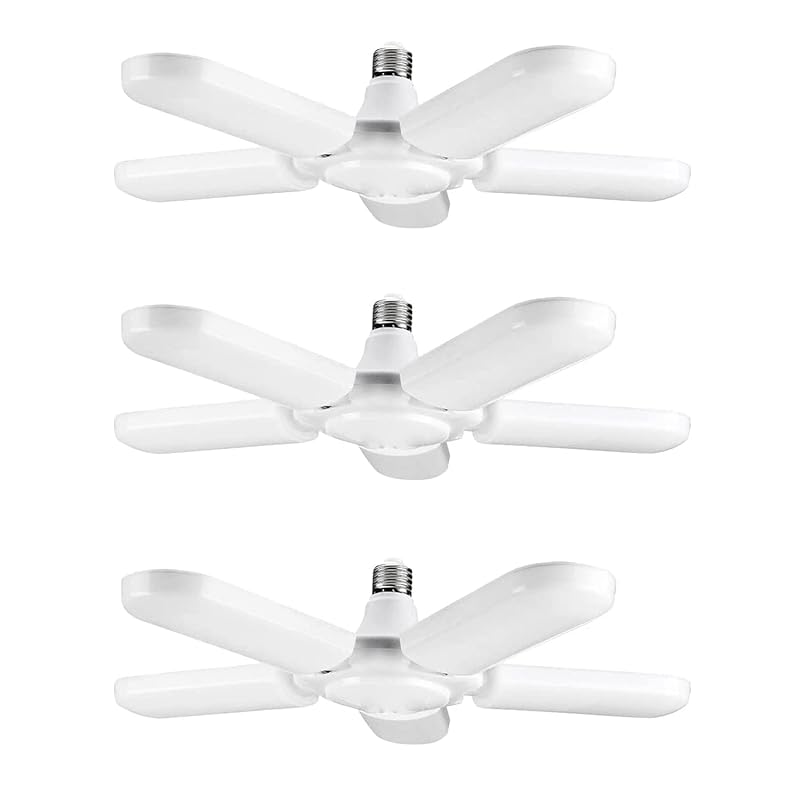 ペンダントライト ガレージライト 100W 3個セット 6500K E26 LED電球 6灯式 昼白色 高輝度 折りたたみ式 小型 工事不要 角度調節可能 省エネ 天井照明