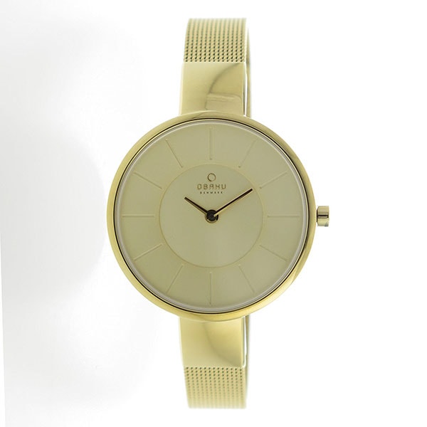 箱なし・腕時計のみお届け OBAKU オバク 時計 レディース 腕時計 手表 32mm ゴールド メッシュ ステンレス ポイント消化