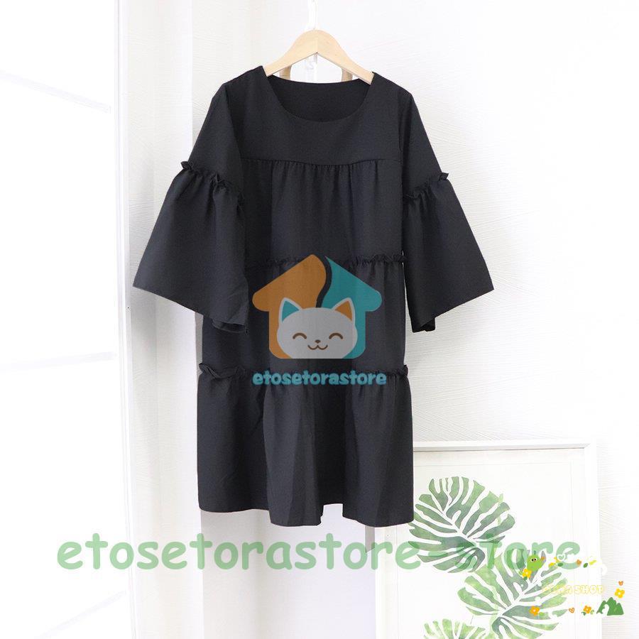 Aライン ティアードワンピース フリル