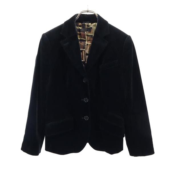 ベロア ベロア テーラードジャケット 40 ブラック レディース