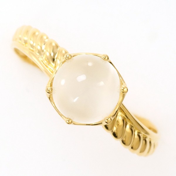 K18 18金 YG リング 指輪 15号 ムーンストーン 約1.7g ジュエリー 中古