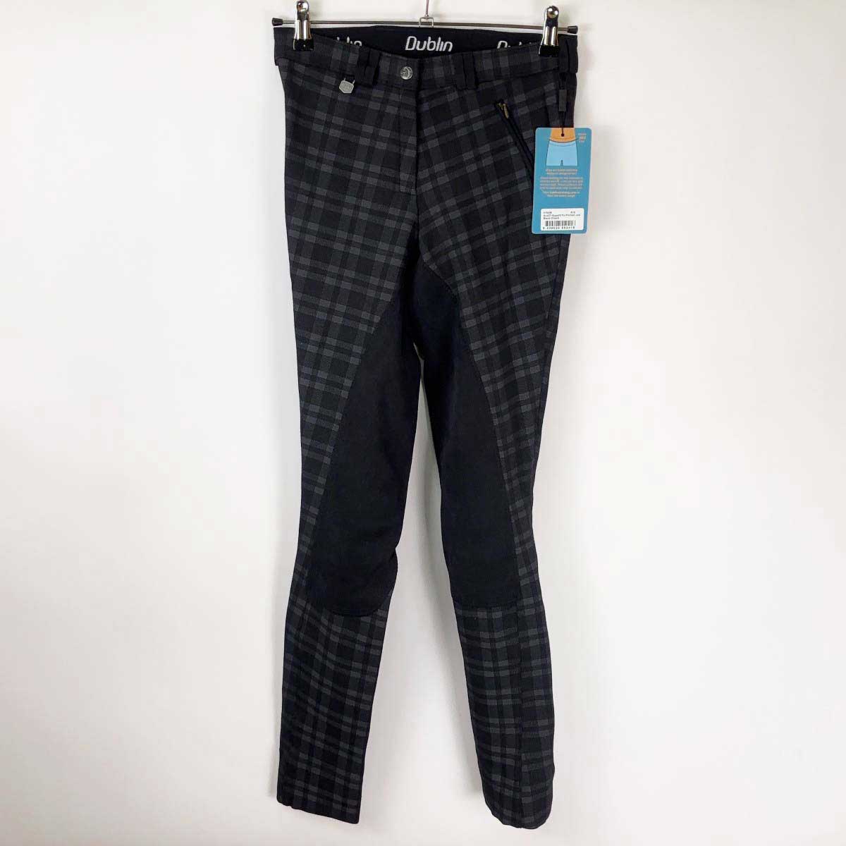 【中古】Dublin ダブリン SUPAFIT キュロット チェック 36 ブラック レディース 乗馬 馬術