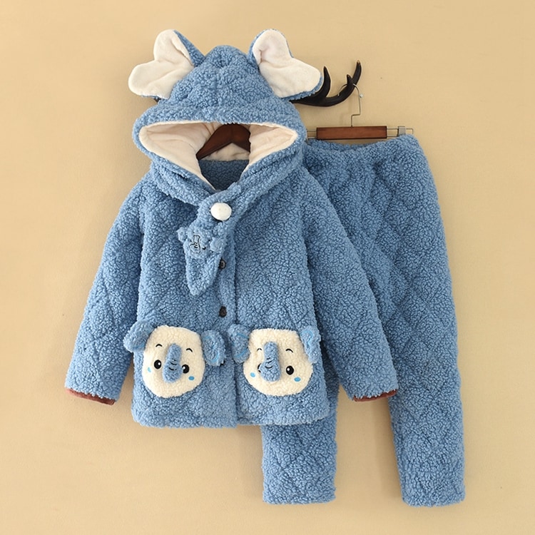 120-150CM：2点SET子供服 プラッシュ パジャマ フリースパジャマ セットアップ 女の子 モコモコパジャマ 冬服 裏起毛 暖かい 厚手 長袖 ルームウェア 部屋着 可愛い ナイトウェ