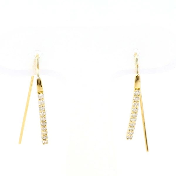 K18 18金 YG イエローゴールド ピアス ダイヤ 0.14 ×2 ジュエリー 中古