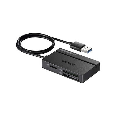 他サイト： BUFFALO　マルチカードリーダー スタンダードモデル ブラック (USB3.0/2.0/1.1)　BSCR108U3BKの商品画像