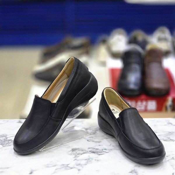 女性 3cm ブラック 超軽量 シンプル クッション性 コンフォート カジュアル スリップオン 3FQ476