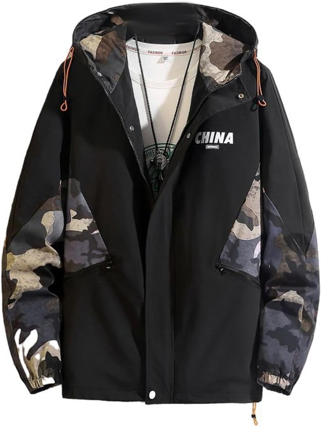 ジャケット 防風 カジュアル スタジャン ジップアップ ブルゾン メンズ 春 秋 フード付 通勤 通学 ワークウエア マウンテンジャケット 軽量 おおきいサイズ オシャレ アウトドア ウインドブレーカ