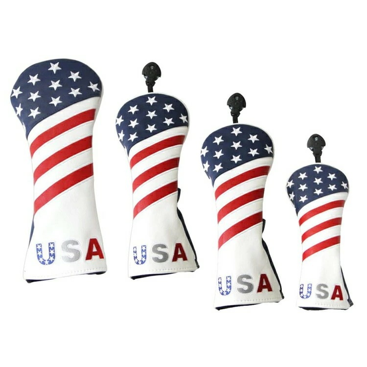 ヘッドカバー ウッドカバー 高級pu革 ドライバー ウッド FW ユーティリティ UT カバー 4点セット 防水仕様 変換ダグ付き 2019U