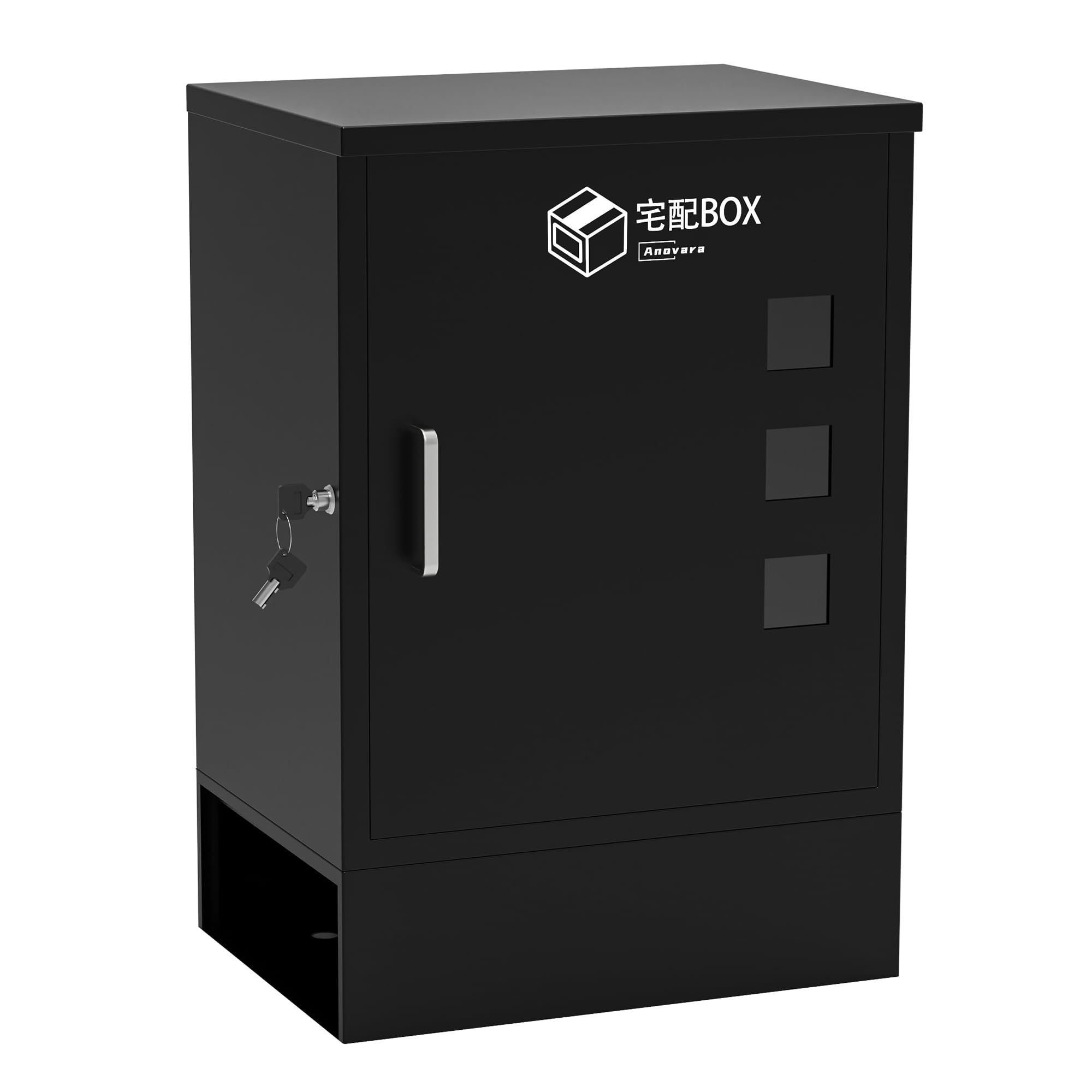 Anovara 宅配ボックス 宅配ボックス 屋外 大容量 置き配ボックス 組み立て不要 宅配ボックス ポスト一体型 ポスト 置き型 宅配 ボックス 防水 郵便ポスト 置き型 屋外 盗難防止 (チャコー