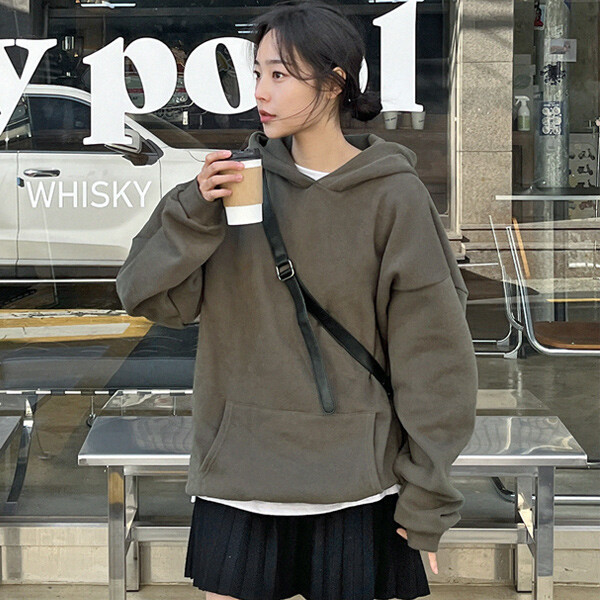 無限魅力のウール起毛フードTシャツ(44-99)_スリムフィット体型カバー