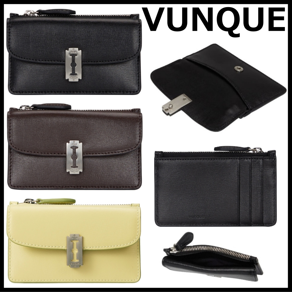 【VUNQUE】 Occam Lune Zipper Card Wallet 本革 財布バック 天然牛革 カードケース 韓国 本革 カード入れ 折りたたみ財布 ミニ財布 vunque 財布