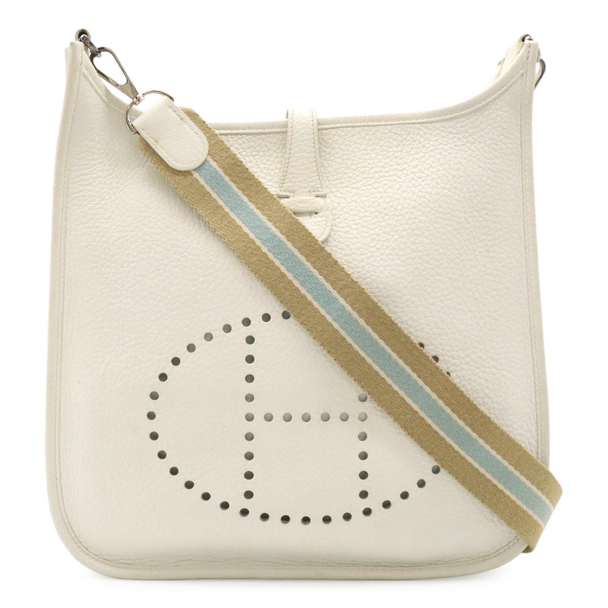 エヴリン エブリンI エブリン1 PM ショルダーバッグ 斜め掛け トリヨンクレマンス レザー ホワイト 白 シルバー金具 L刻