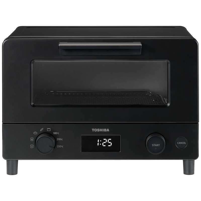 東芝　TOSHIBA　オーブントースター 1400W/食パン2枚 ブラック　HTR-W7-K