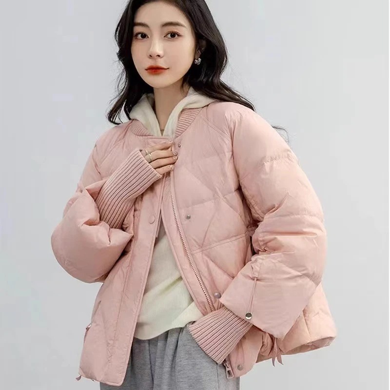 新型ダウンジャケット女性ファッションカジュアルゆるい韓国版冬女装保温野球服ダウンジャケット