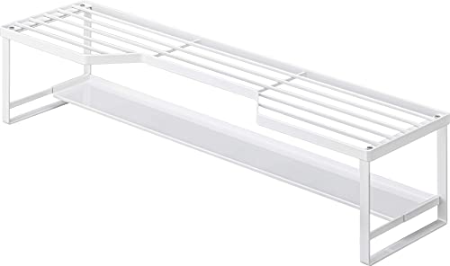 山崎実業(Yamazaki) コンロ奥ラック 排気口カバー付 60cmコンロ用 ホワイト 約W70XD18XH15cm タワー tower スライド式 排気口カバー 棚付き 5268