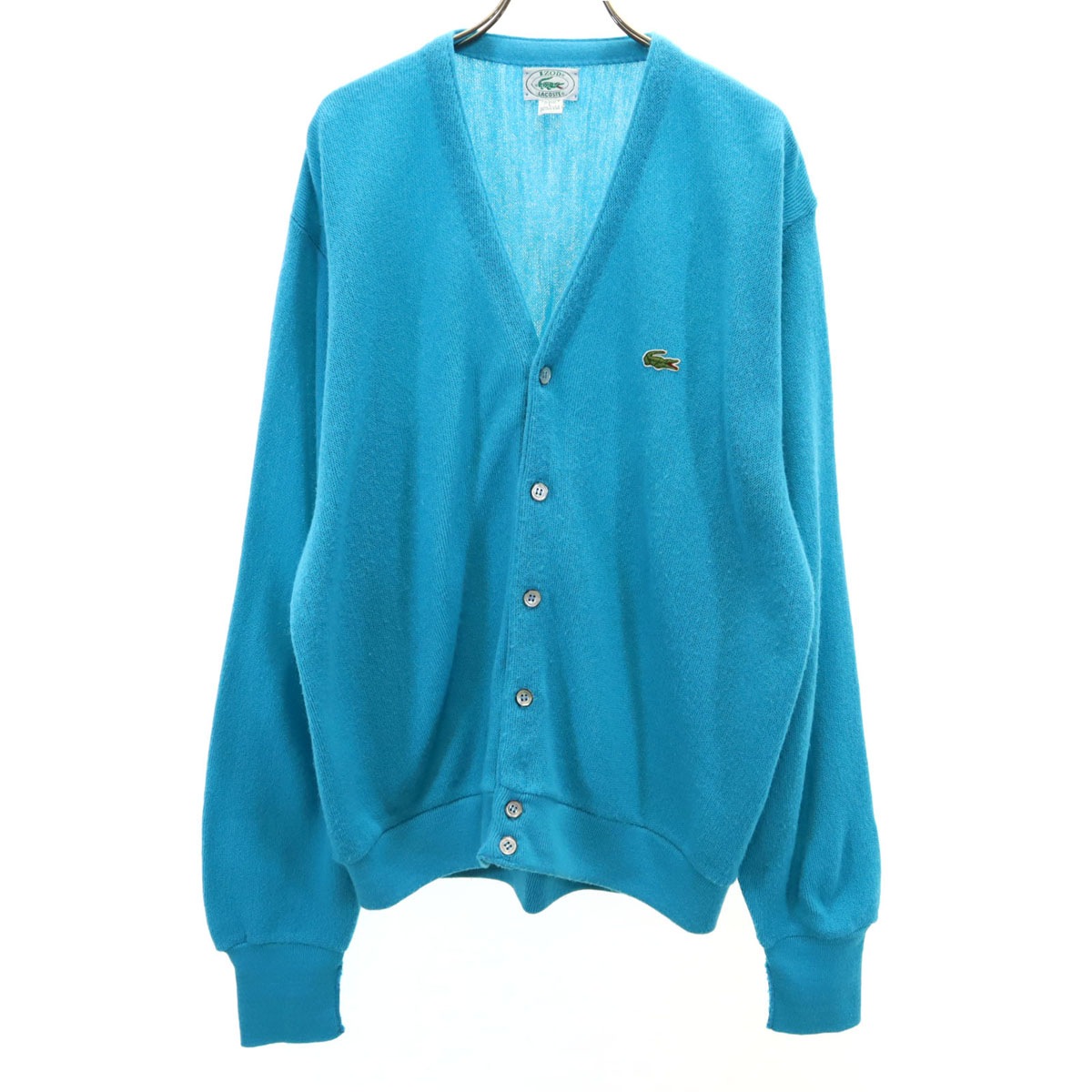 90s USA製 オールド 長袖 Vネック カーディガン L グリーン系 メンズ 古着