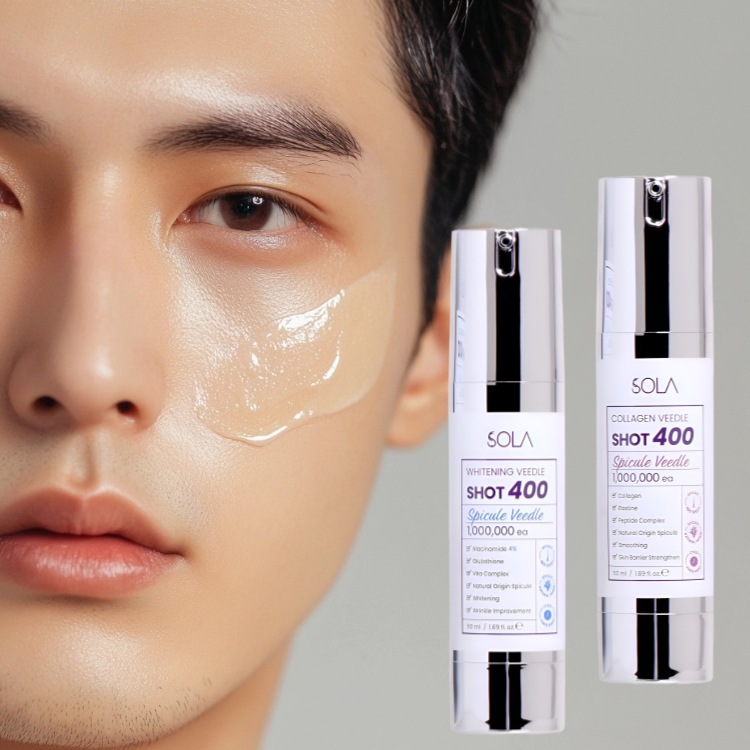 1+1! SOLA ヴィードルショット400ショット 50ml コラーゲン / ホワイトニング 針美容液 マイクロニードル 導入美容液 ブースター エイジングケア しわケア コラーゲン
