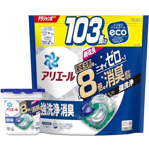 【まとめ買い】【ジェルボール本体+詰替セット】アリエール ジェルボール4D 洗濯洗剤 本体11個+ 詰め替え 103個