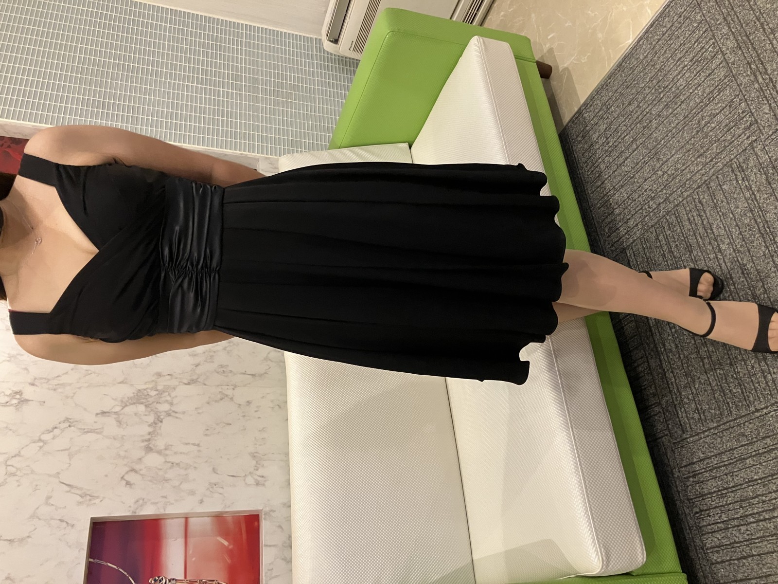 美品 試着のみ MAITRESSE ワンピース ドレス 黒 日本製 サイズ38 定価３万以上