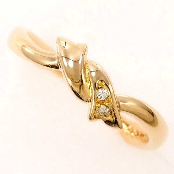 K18 18金 PG リング 7号 ダイヤ 0.01 【中古】