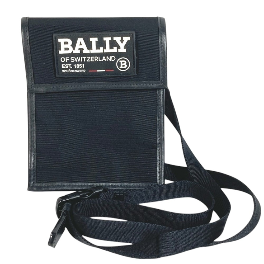 BALLY バリー ショルダーバッグ ロゴ カバン 斜め掛け フラップ ナイロンキャンバス ブラック