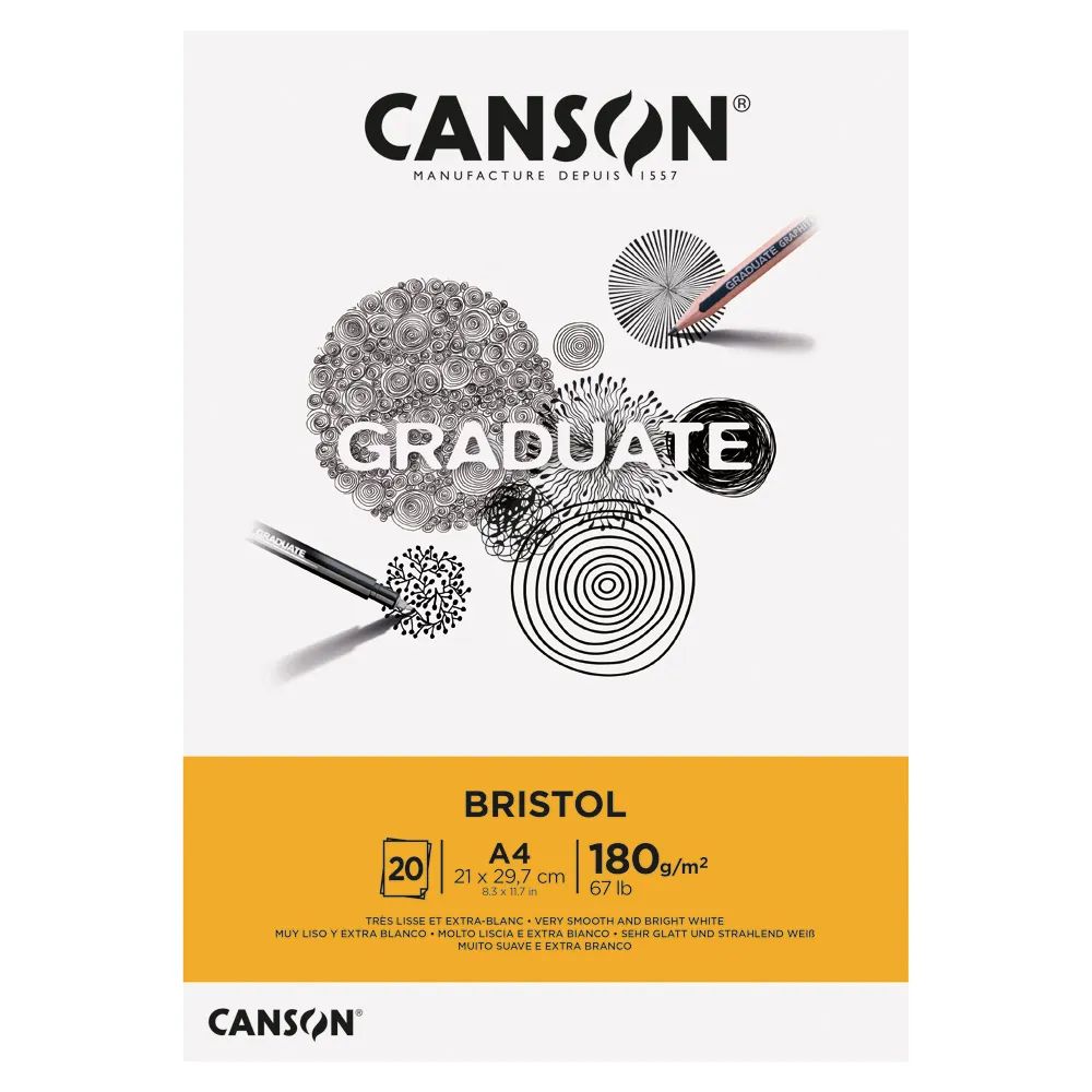 （まとめ買い）スケッチブック キャンソン グラジュエイト パッド ブリストル A4 20枚 C400110383 [x3]
