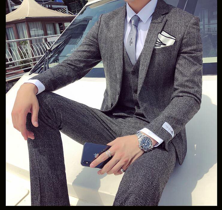 秋冬新作 スリムスーツ スーツ3ピーススーツ 洗練 メンズスーツ　メンズ フォーマルスーツ スタイリ 9,855円