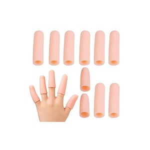 ジェル 指サポーター 指サック 手指保護キャップ （肌の色10個入）フィンガーグローブ 指先保護 フィンガー ケア 家事のための指の保護