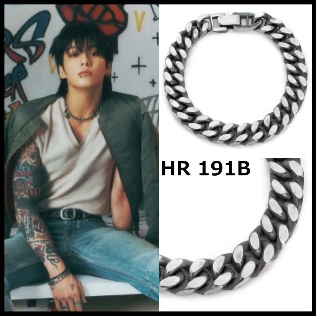 BTS ジョングク着用 【HARANG】 HR 191B BRACELET ブレスレット HARANG 腕輪 HR191B HR 191 B シルバー ボールド チェーン ブレスレット