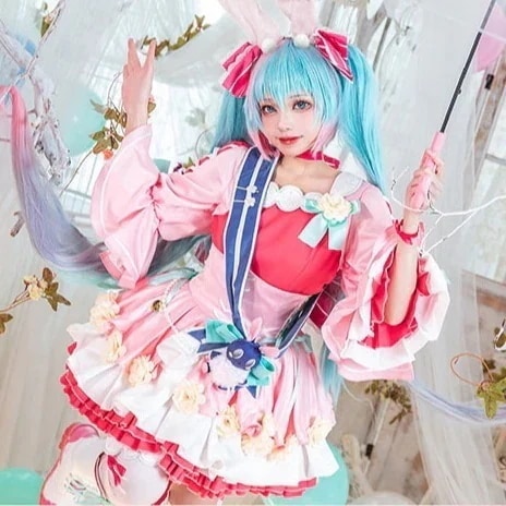 変装 Rabbit コスプレ服 Pretty コスプレ衣装 仮装 初音ミクBirthdayコスプレ変装仮装ワンピース