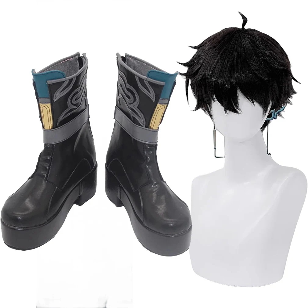丹恒コスプレ靴丹恒たんこうウィッグ付き崩壊：スターレイル靴ブーツ下駄シューズ長靴コスプレクリスマスハロウィン
