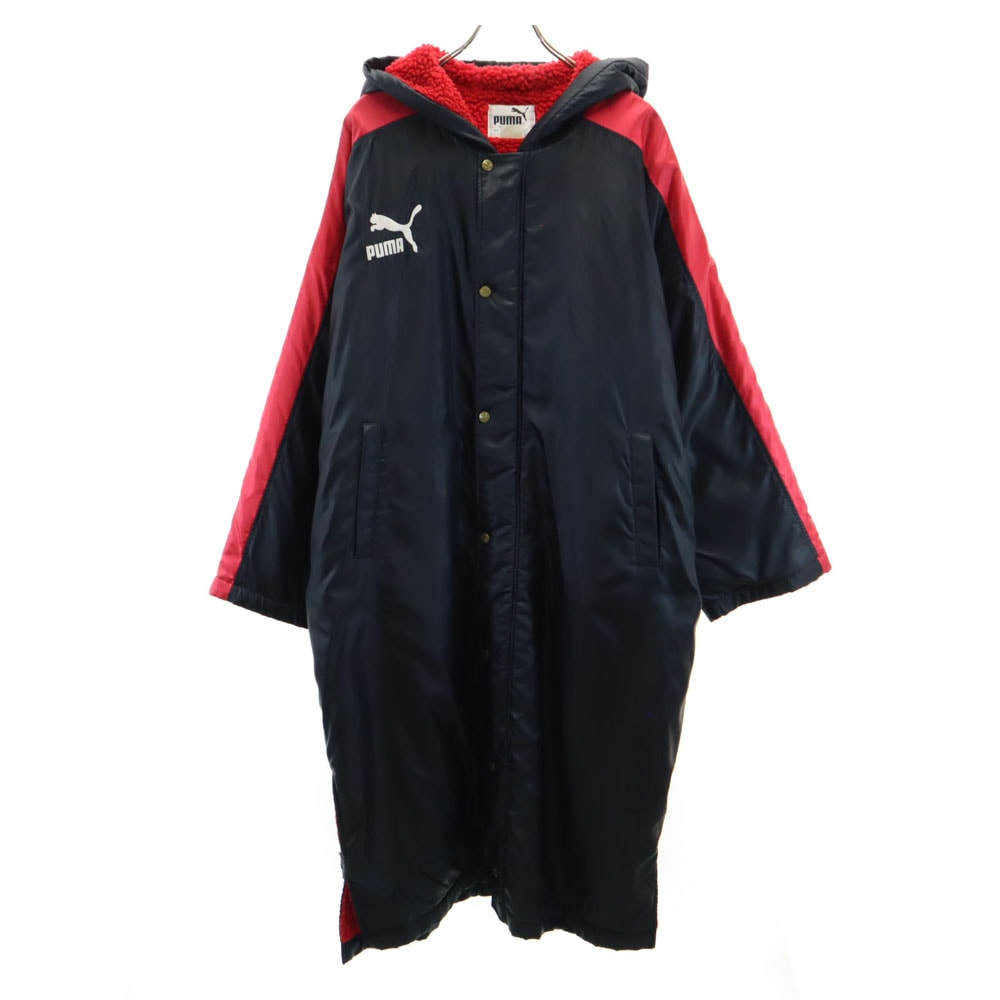 90s 日本製 オールド ヒットユニオン ベンチコート ブラック 裏ボア メンズ