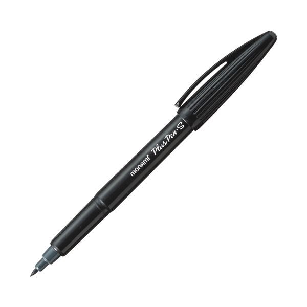 （まとめ） モナミ 水性サインペン PlusPenS 極細 黒 18450 1セット（12本） 10セット