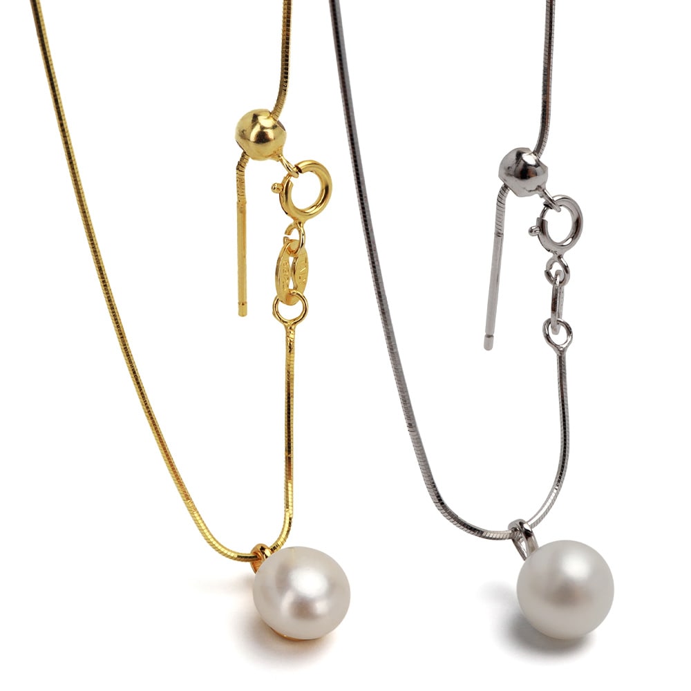 シルバー925 パールネックレス 2色 [cn138]