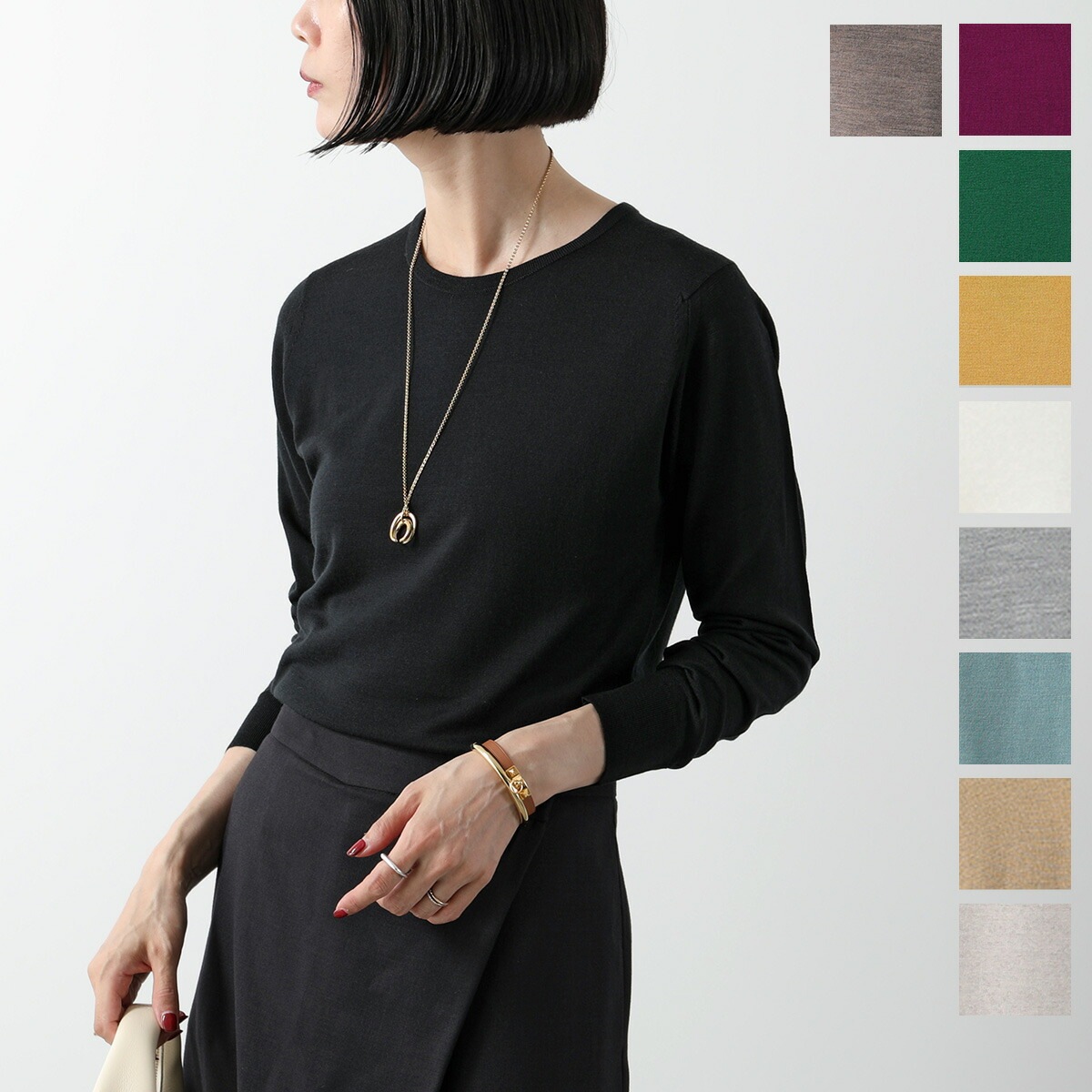 JOHN SMEDLEY ジョンスメドレー ニット GERANIUM ゼラニウム レディース SLIMFIT メリノウール クルーネック セーター カラー13色