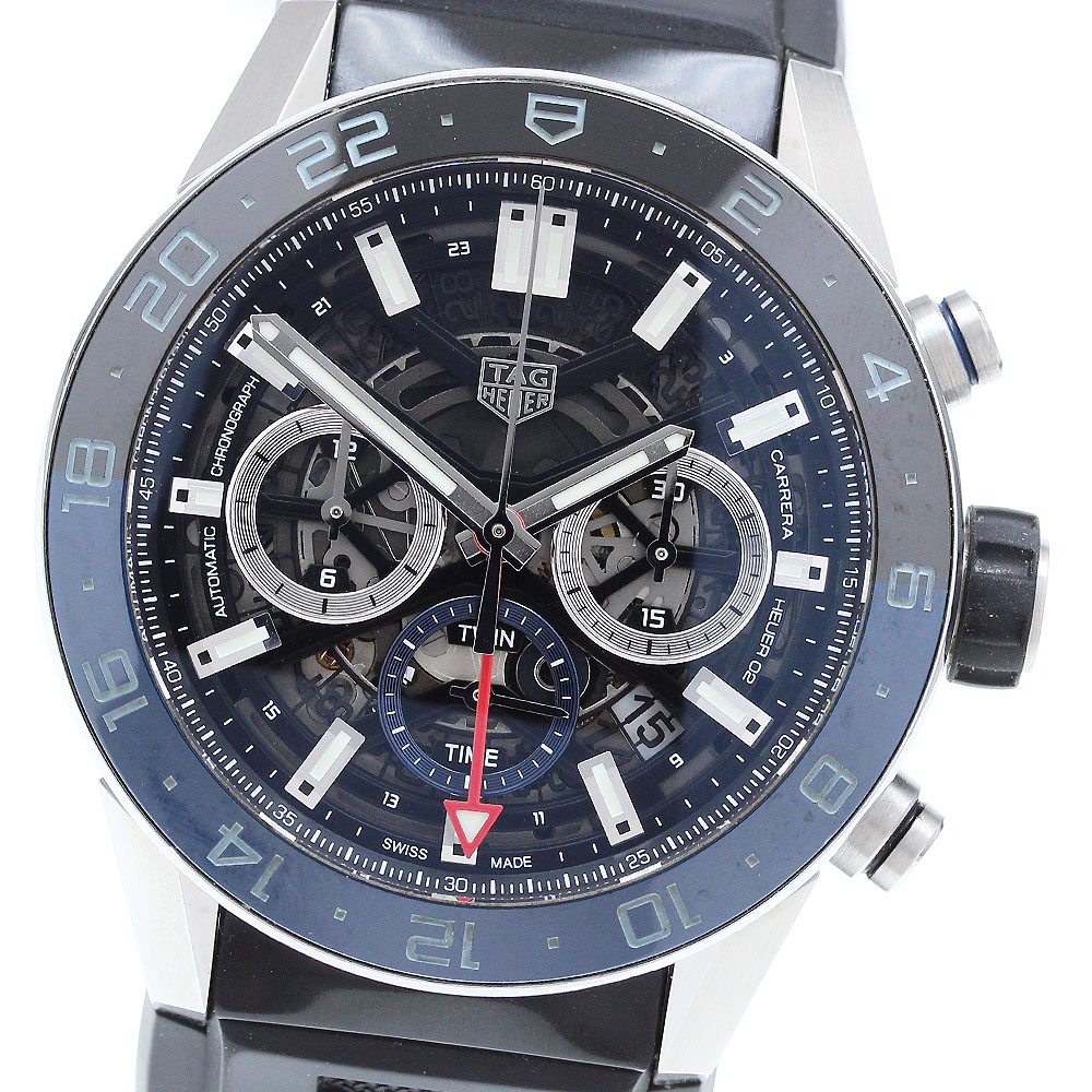 タグホイヤー TAG HEUER CBG2A1Z カレラ キャリバー ホイヤー 02 GMT デイト クロノグラフ 自動巻き メンズ 保証書付き_910115【中古】