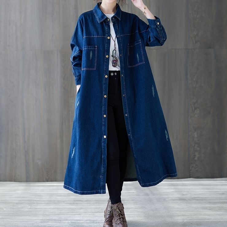 2wayシャツ ロングシャツ シャツワンピース 長袖 襟付き 前開き ボタン デニム かわいい 大人可愛い きれいめ シンプル 上品 おしゃれ かっこいい カジュアル こなれ感 個性的 主役級