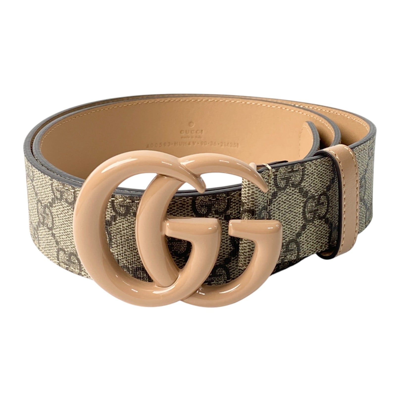 未使用 グッチ GUCCI レディース GGマーク ダブルG ワイド ベルト