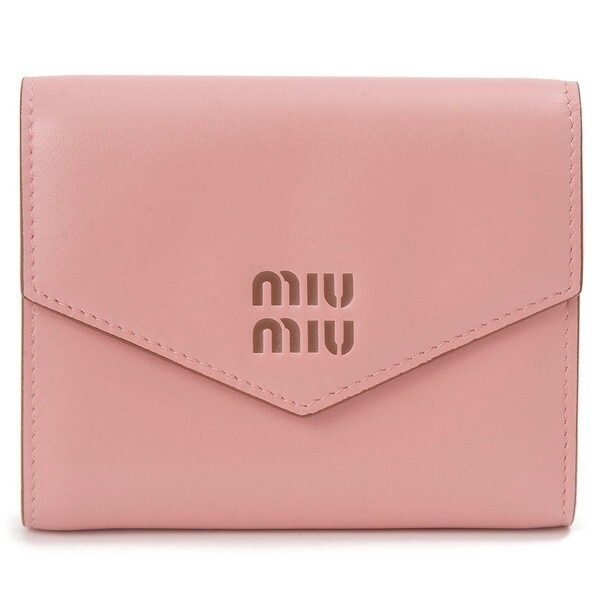 ミュウミュウ 三つ折り財布 ピンク 5MH040 2CV6 F04AN BI FOLD WALLET CAMELIA+COGNAC 並行輸入品