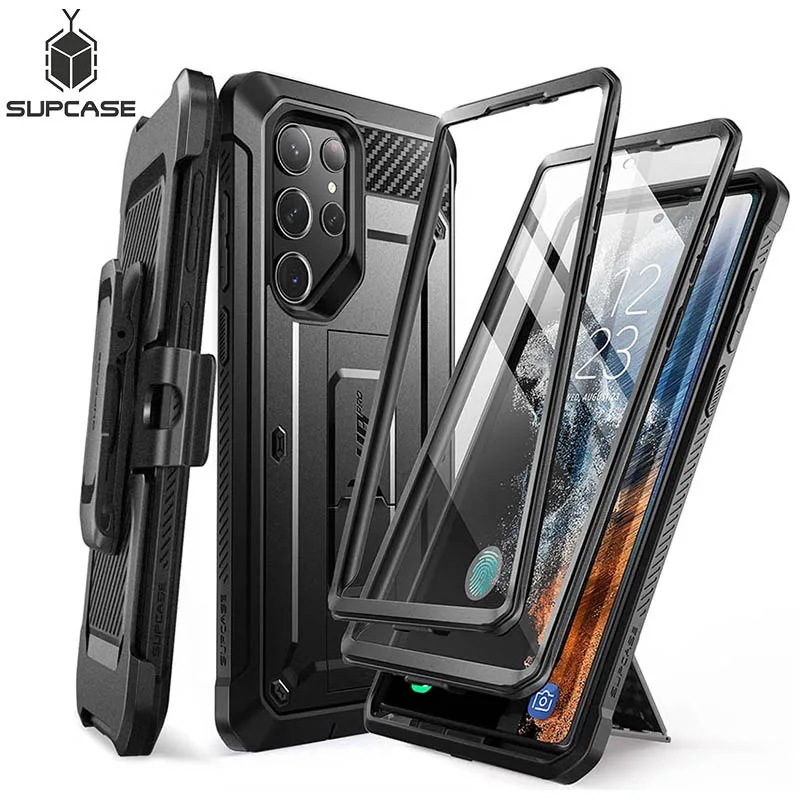 SUPCASE For Samsung Galaxy S23 Ultra Case 2023 UB Pro Full-Body Dual Layer Rugged Belt-Clip Case wit