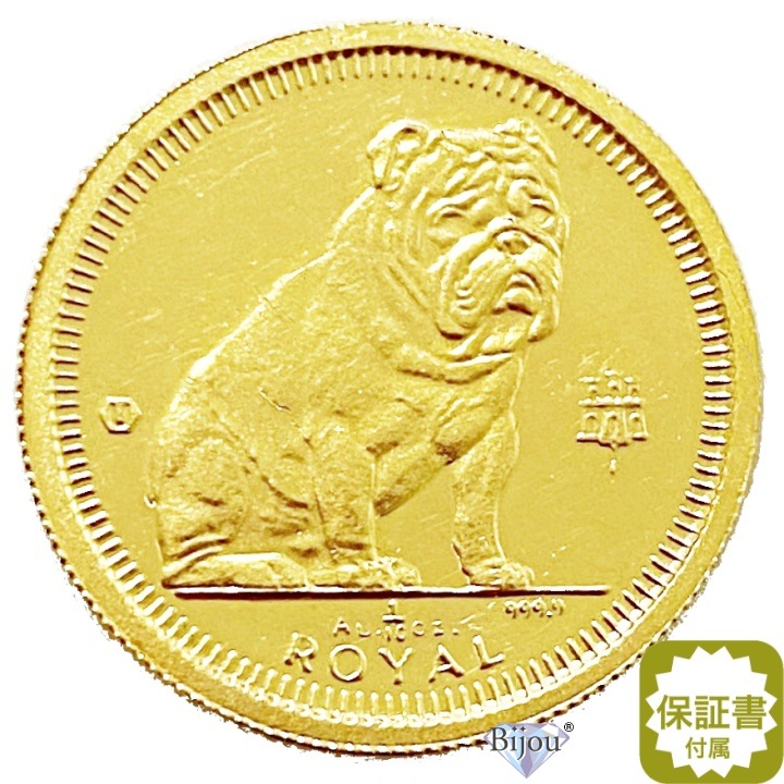 純金 ドック金貨 犬 1/10オンス 3.11g 1996年 ブルドッグ 流通品 クリアケース付 保証書付 101,361円