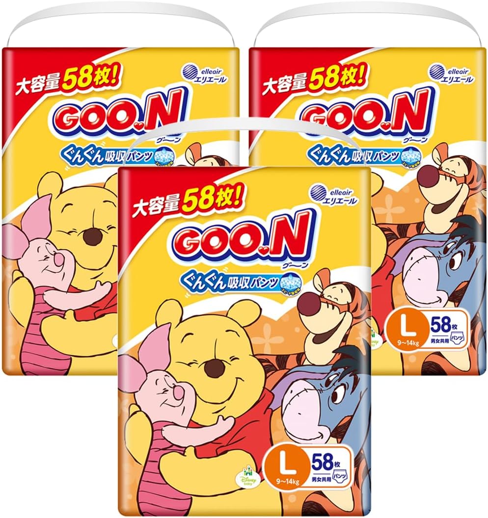 【パンツ Lサイズ】グーン ぐんぐん吸収パンツ おむつ (9~14kg) 174枚(58枚×3) [ケース販売] ディズニーデザイン