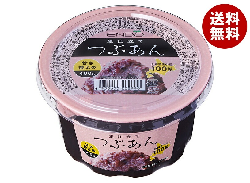 遠藤製餡 生仕立て つぶあん カップ 400g×18(6×3)個入×(2ケース)