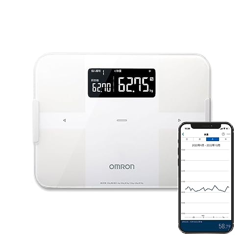 オムロン 体重体組成計 カラダスキャン スマホアプリ/OMRON connect対応 ホワイト HBF-255T-W