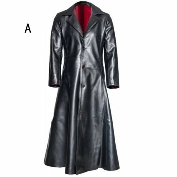季節限定レザートレンチコート メンズ チェスターコート 革ジャン 皮ジャケット レザーコート 超ロング丈 皮コート オーバーコート YYRB882