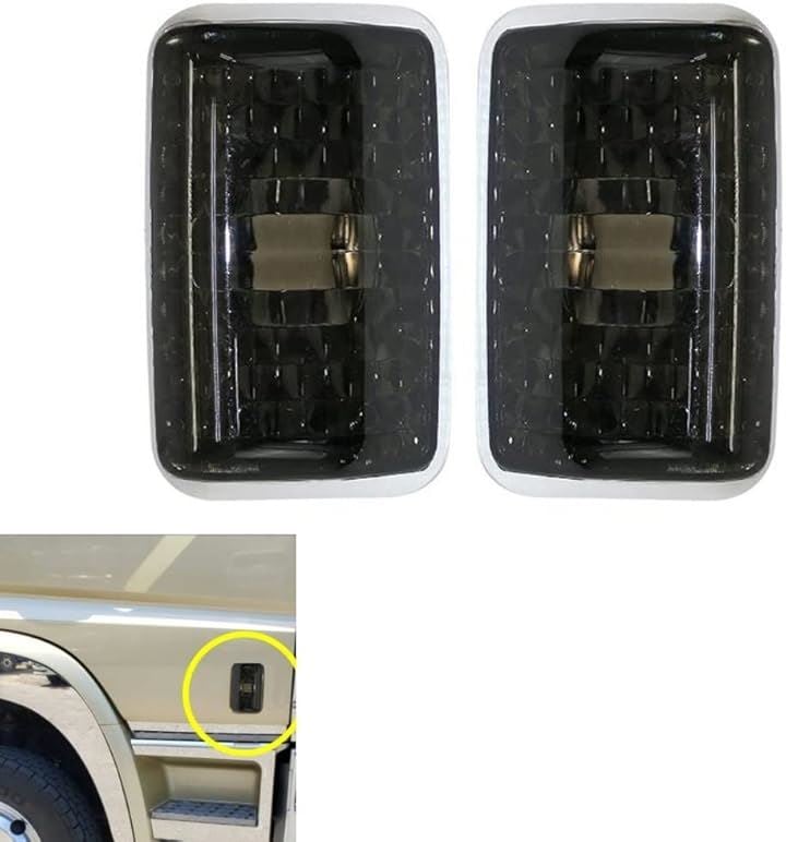 互換品 ふそう 24スーパーグレート 17スーパーグレート ブルーテックスーパーグレート 07スーパーグレート メッキ ドア サイドマーカー 左右セット(ブラック)