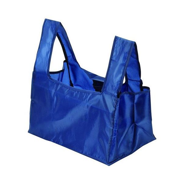 [10セット] パール金属 マルチェ 底が広いエコバッグ ネイビー D-6601X10